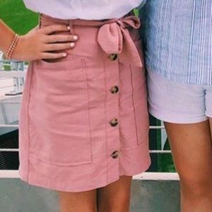 Button down dusty pink skirt